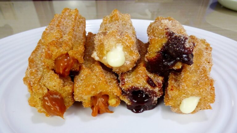 Deliciosos Churros Crujientes Rellenos de Crema